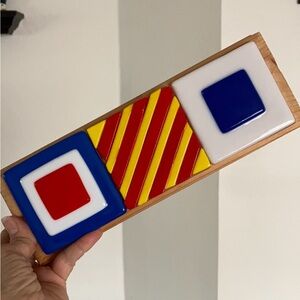 Glass boat symbol Wall Art handmade colorful unique